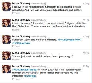 Illustration for article titled Journalist Mona Eltahawy Arrested For Defacing Anti-Islam Subway Ads